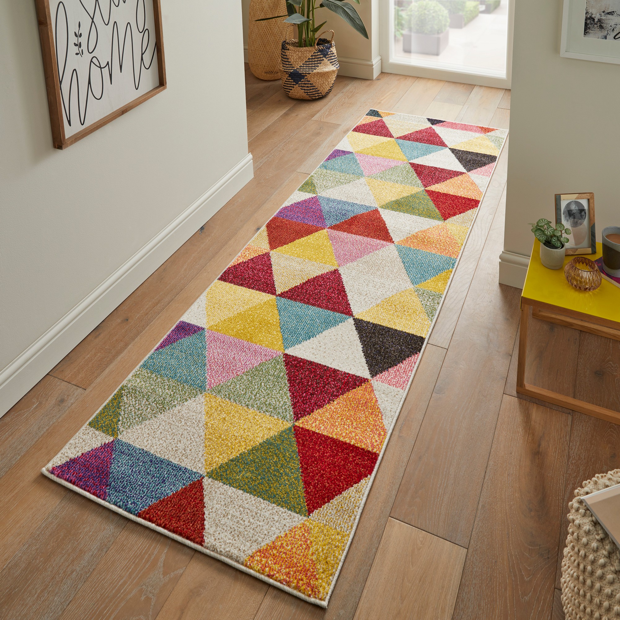 Carnaval Car110 Geometric Runner Rug By Concept Looms In Multicolour